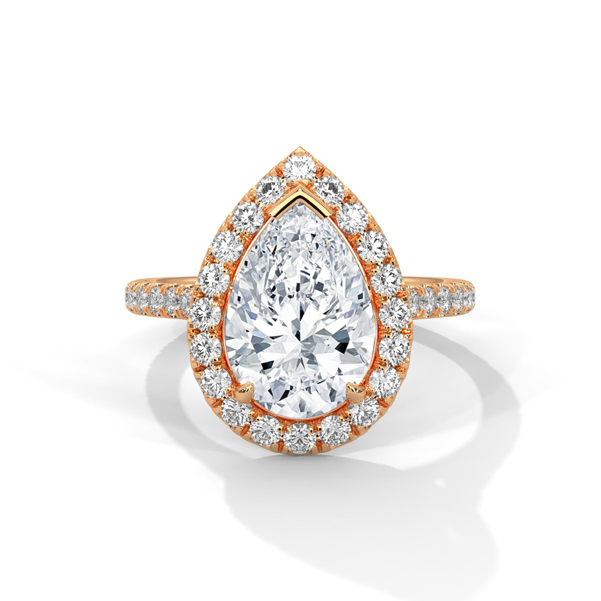 Teardrop Halo Solitaire Ring