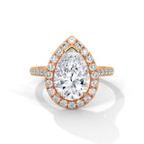 Teardrop Halo Solitaire Ring