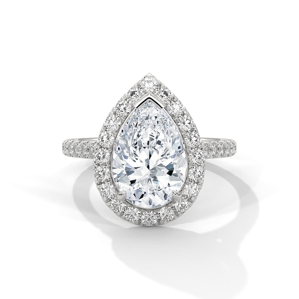 Teardrop Halo Solitaire Ring
