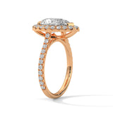 Teardrop Halo Solitaire Ring