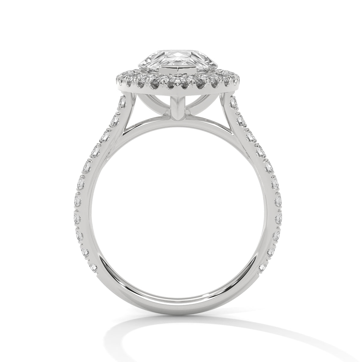 Teardrop Halo Solitaire Ring