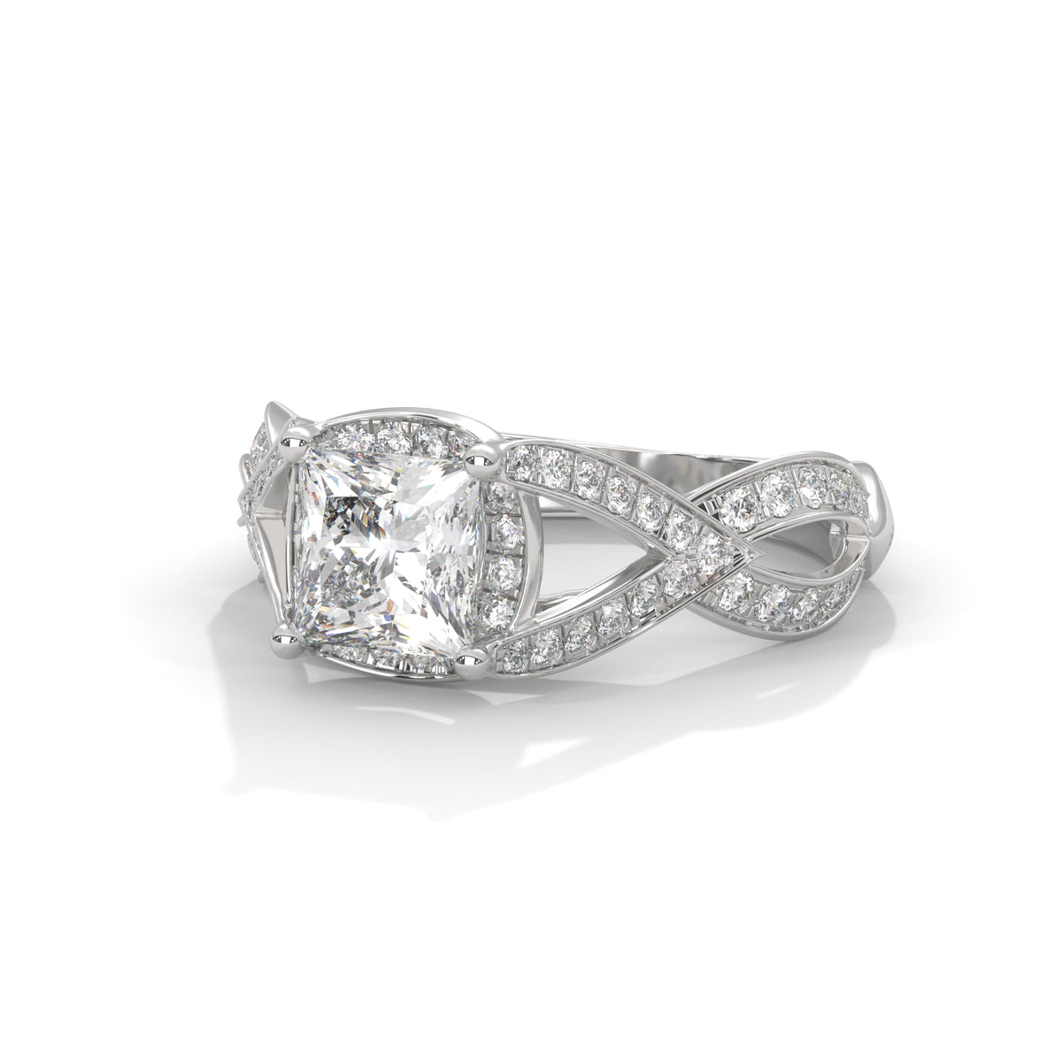 Twisted Infinity Solitaire Ring