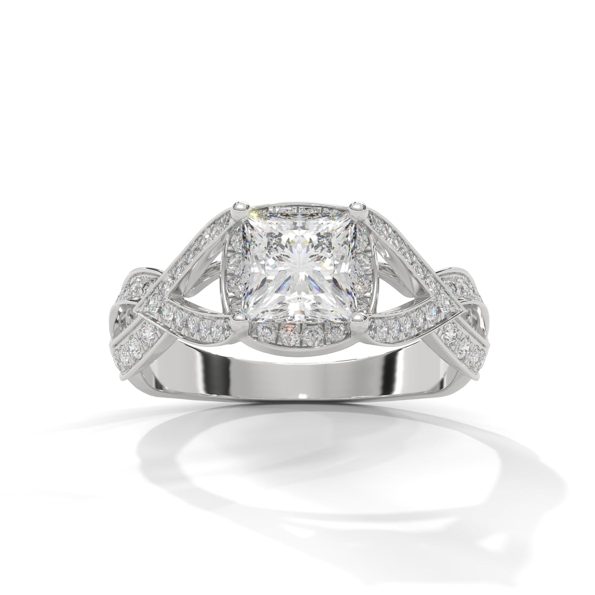 Twisted Infinity Solitaire Ring