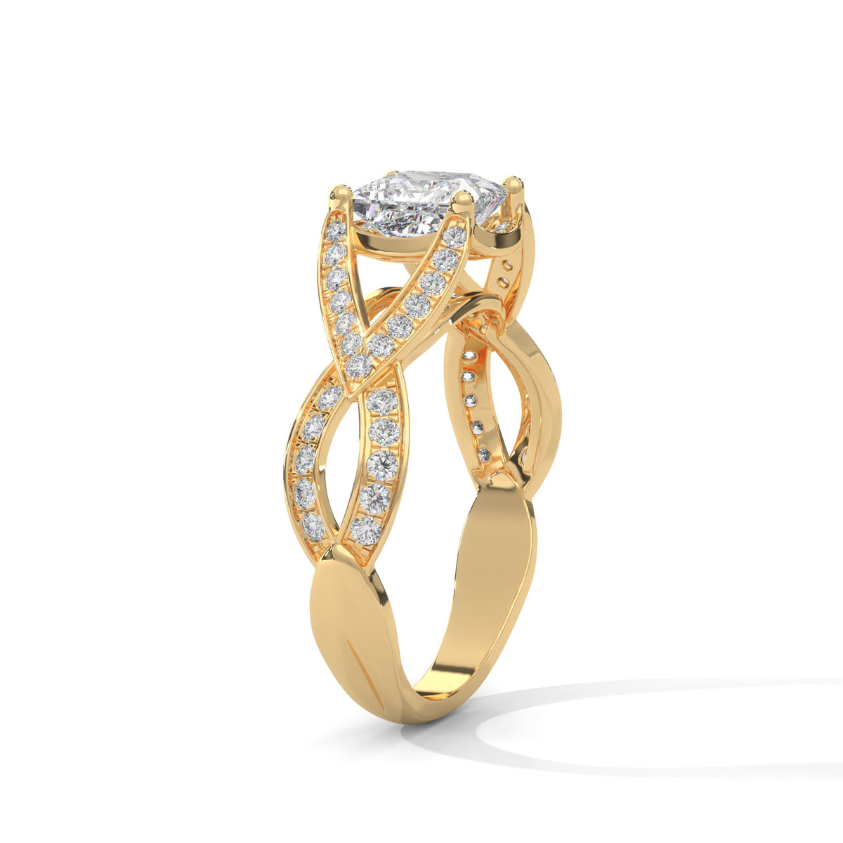 Twisted Infinity Solitaire Ring