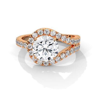 Celestial Swirl Halo Solitaire Ring — IGI Certified Diamond Jewellery | My Carat India