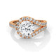 Celestial Swirl Halo Solitaire Ring