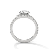 Celestial Swirl Halo Solitaire Ring