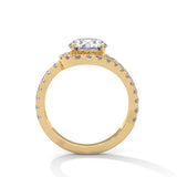 Celestial Swirl Halo Solitaire Ring