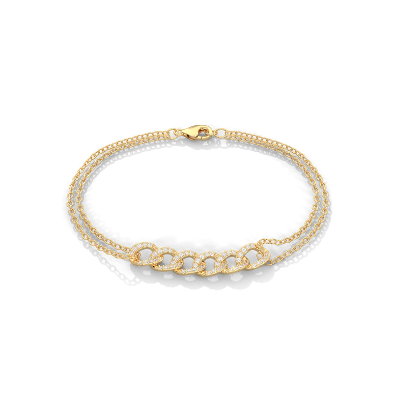 Linked Orbit Diamond Bracelet