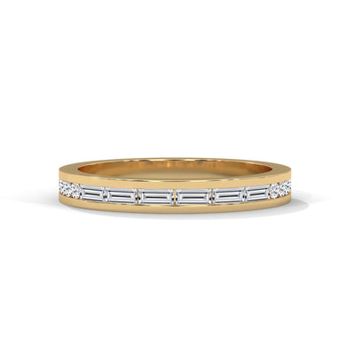 Baguette Brilliance Half Eternity Ring — IGI Certified Diamond Jewellery | My Carat India
