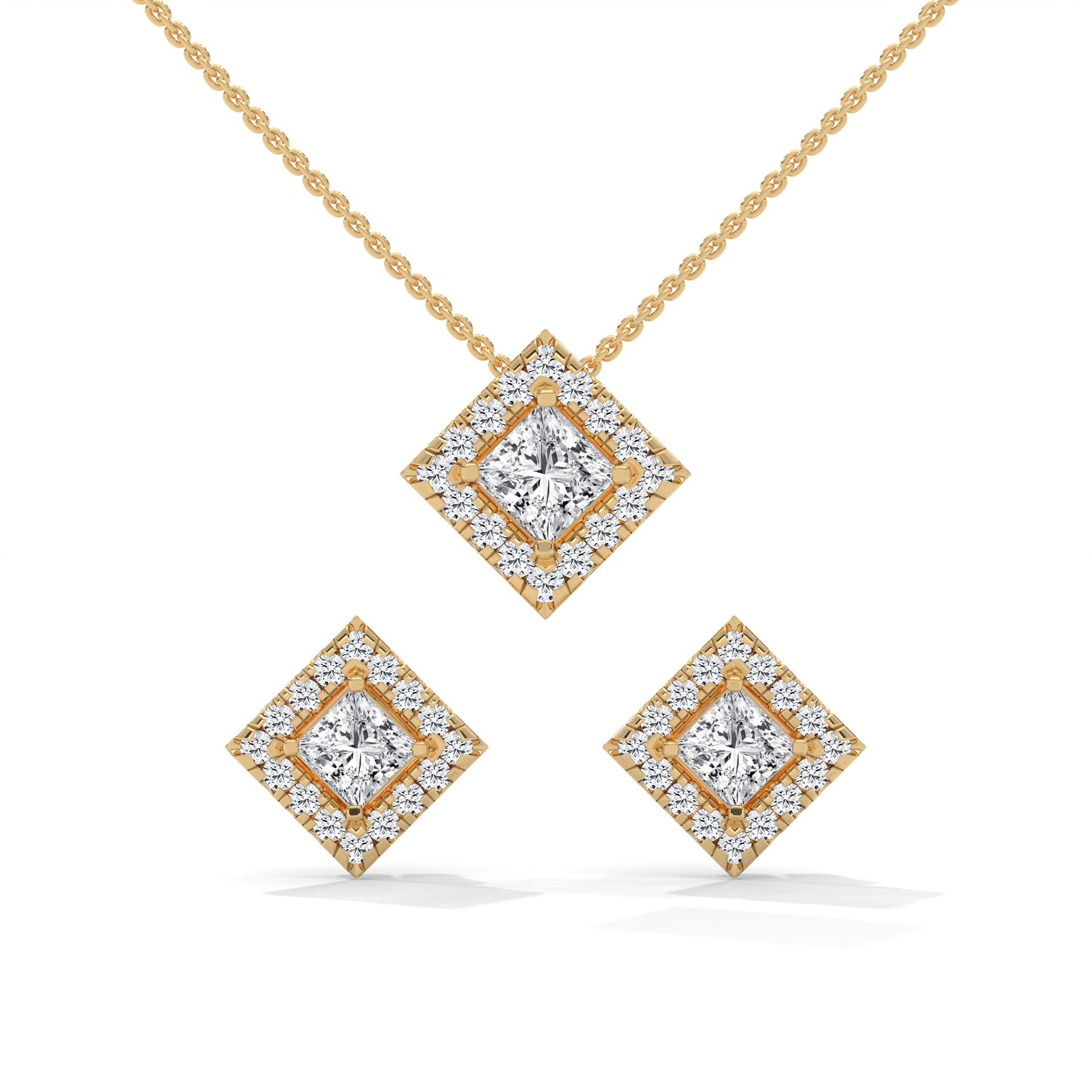 Royal Prism Halo Pendant Set