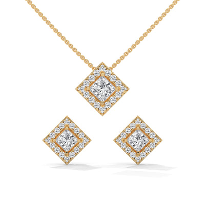 Royal Prism Halo Pendant Set — IGI Certified Diamond Jewellery | My Carat India