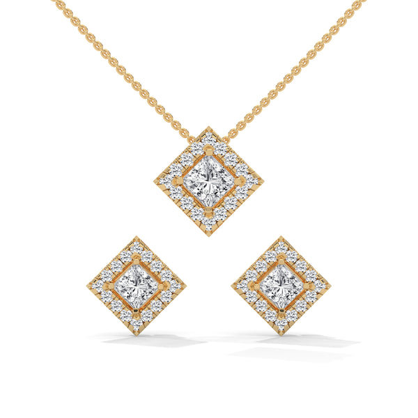 Royal Prism Halo Pendant Set