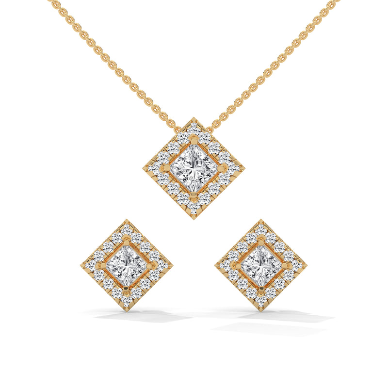 Royal Prism Halo Pendant Set