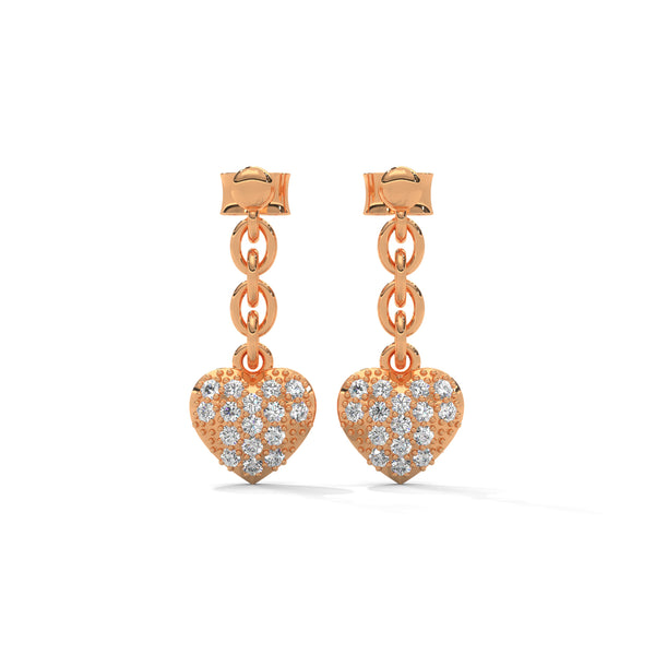 Pavé Heart Charm Danglers