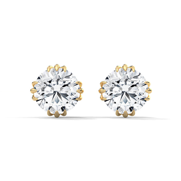 Bloom Crown Solitaire Earrings