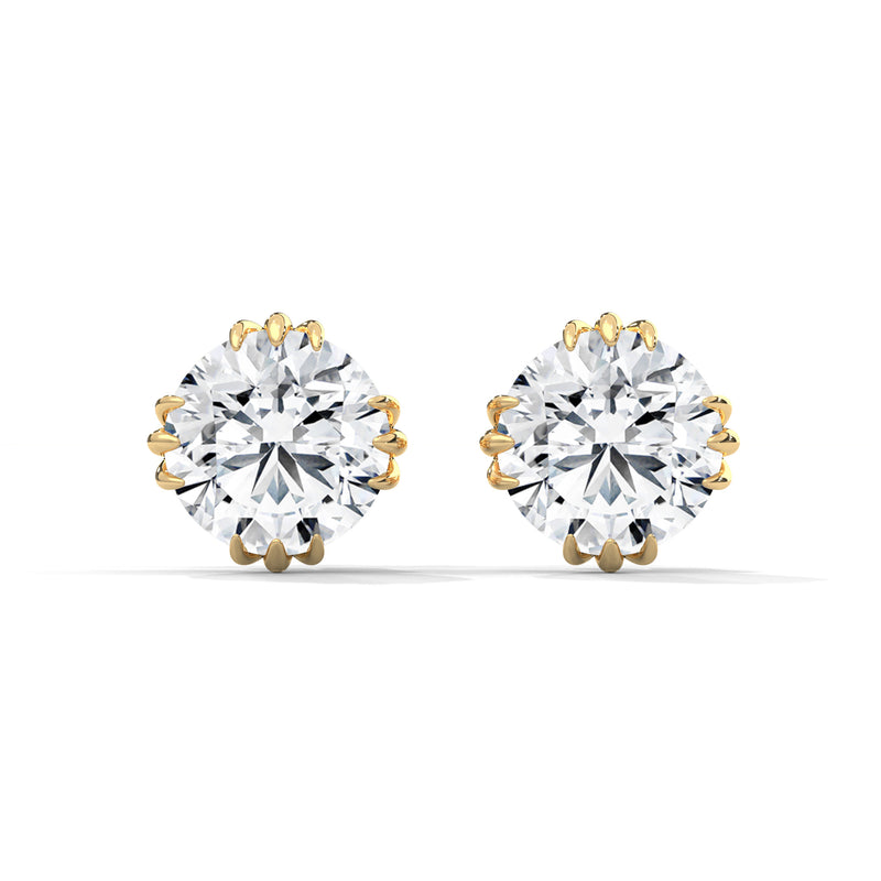 Bloom Crown Solitaire Earrings