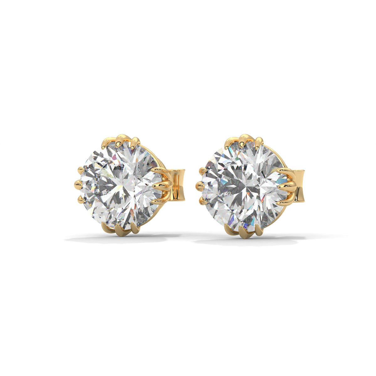 Bloom Crown Solitaire Earrings