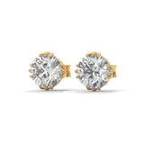 Bloom Crown Solitaire Earrings