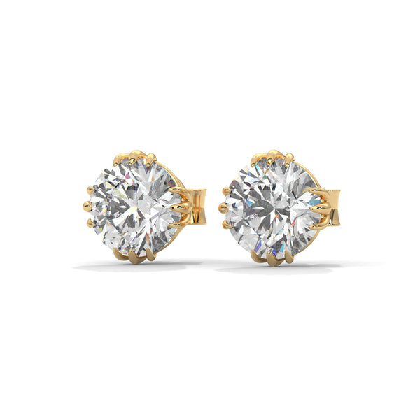 Bloom Crown Solitaire Earrings