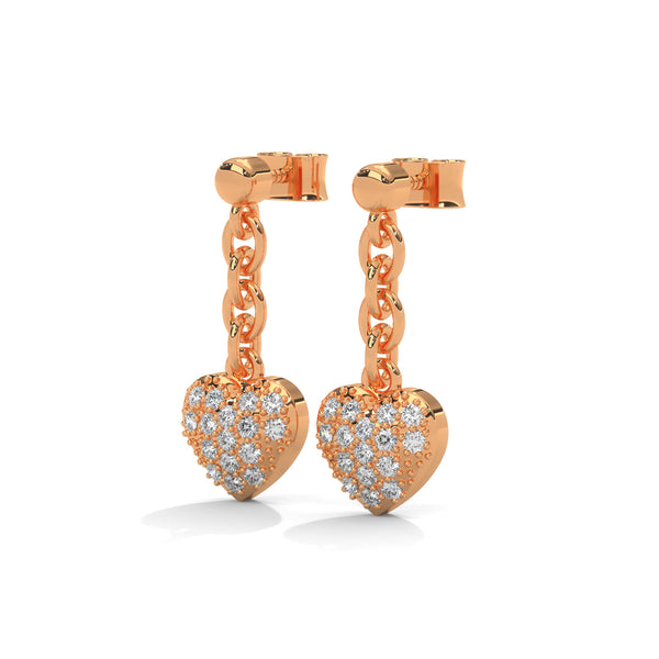 Pavé Heart Charm Danglers