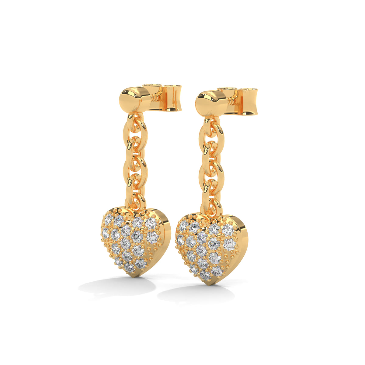 Pavé Heart Charm Danglers