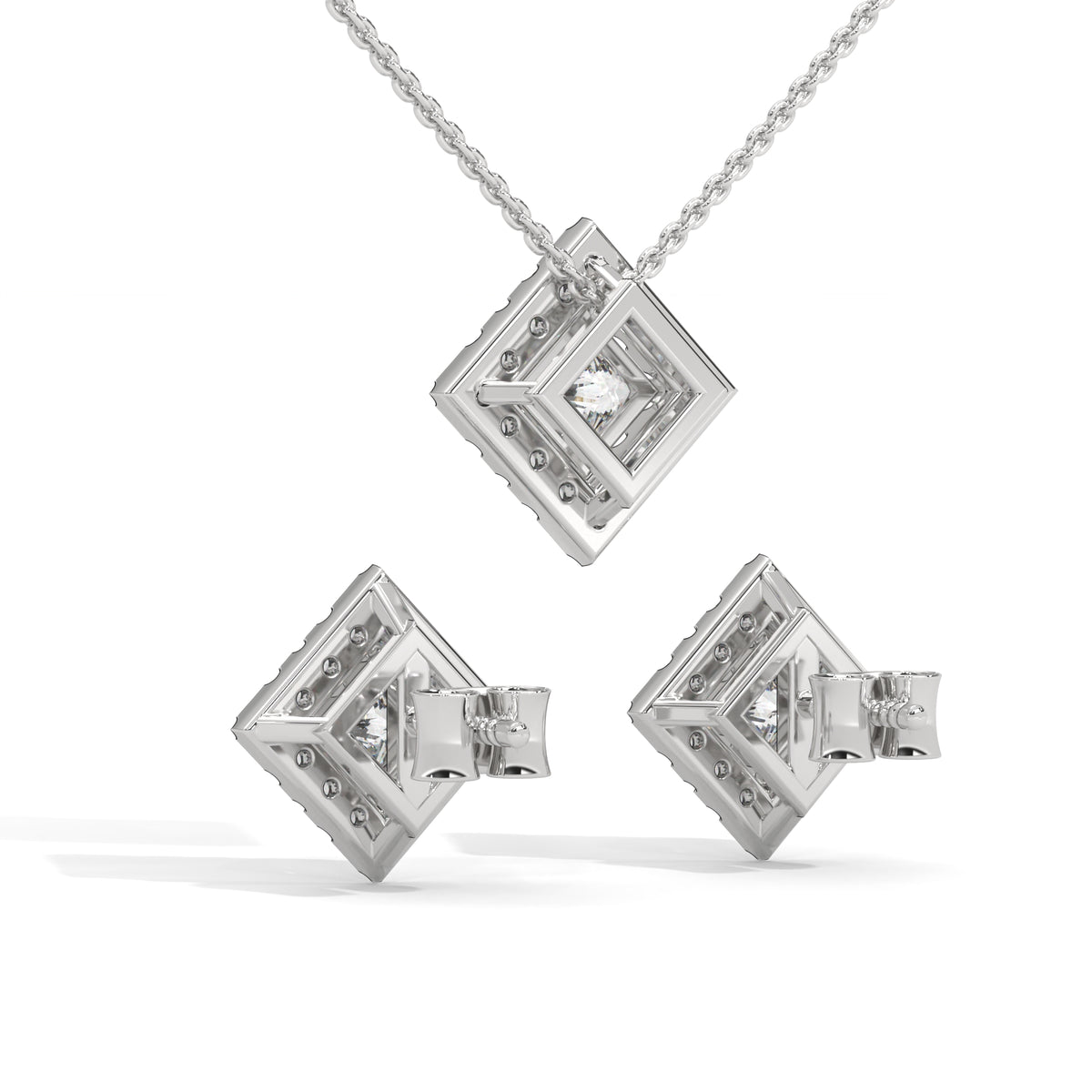 Royal Prism Halo Pendant Set