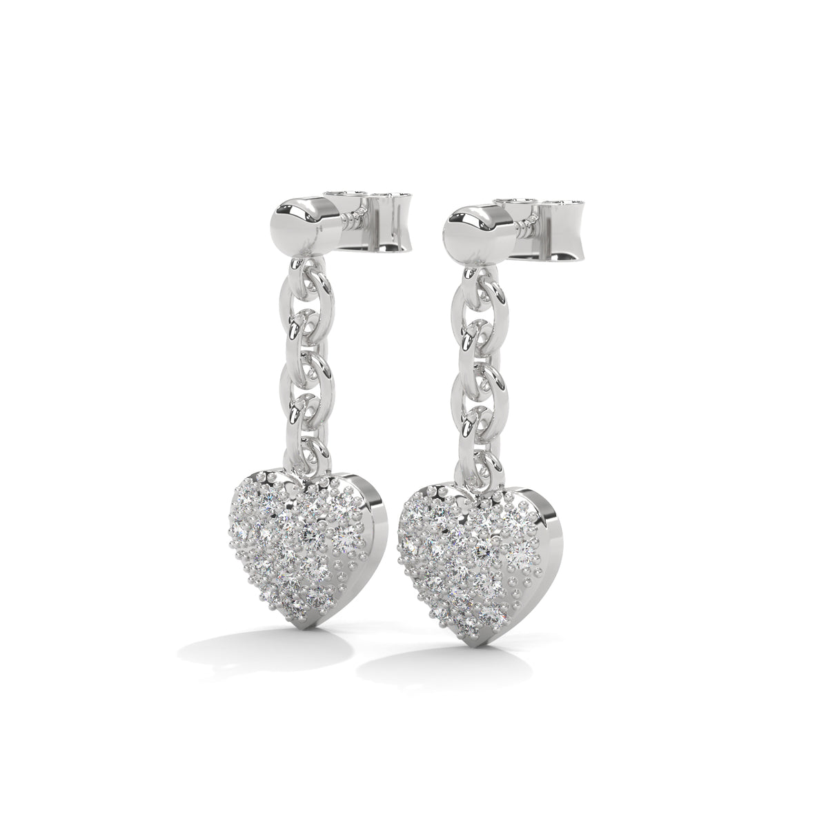 Pavé Heart Charm Danglers