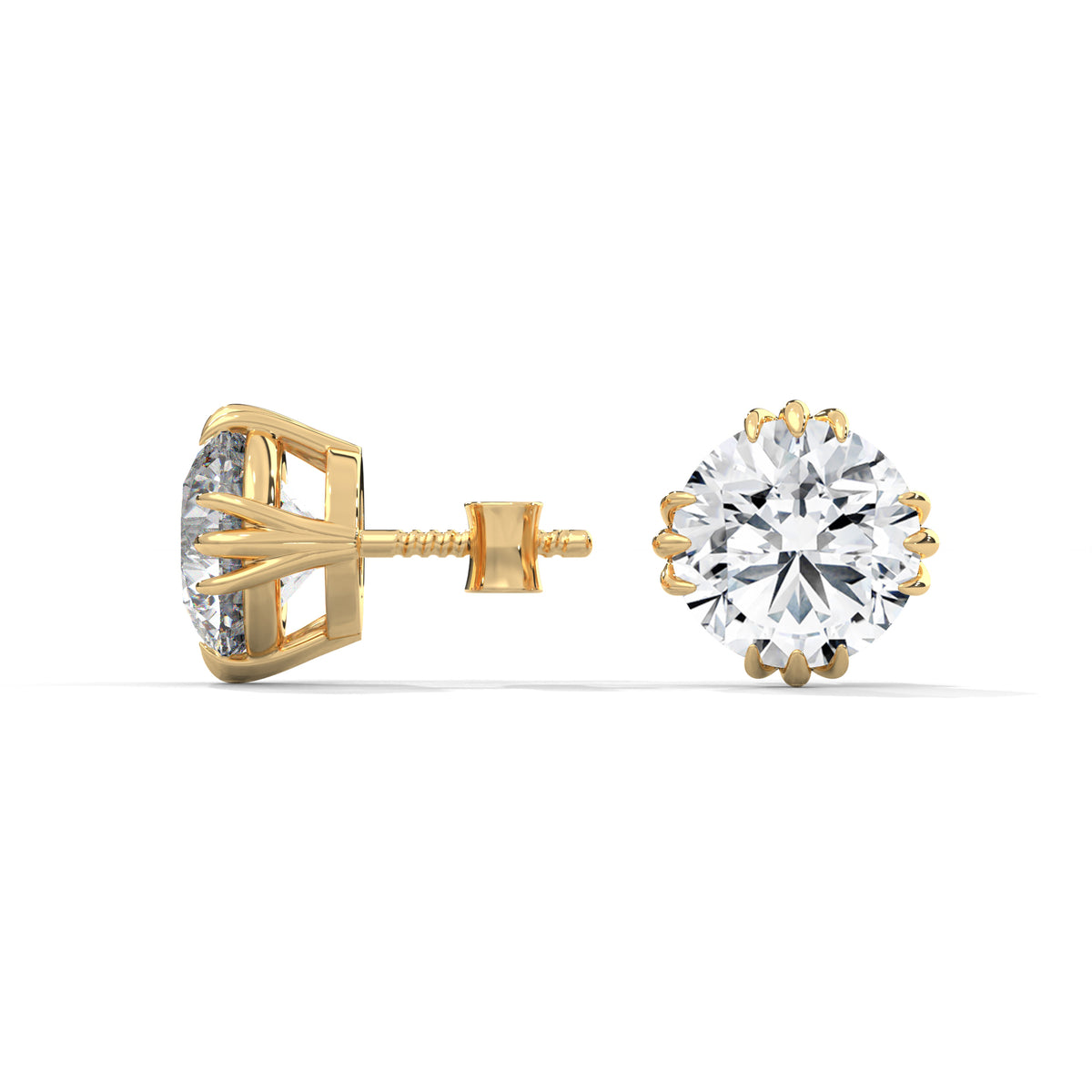 Bloom Crown Solitaire Earrings