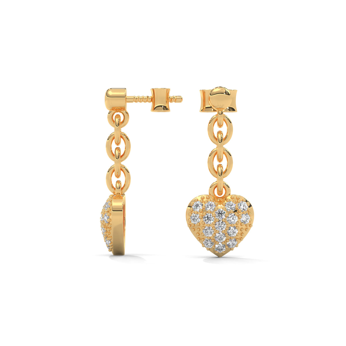 Pavé Heart Charm Danglers