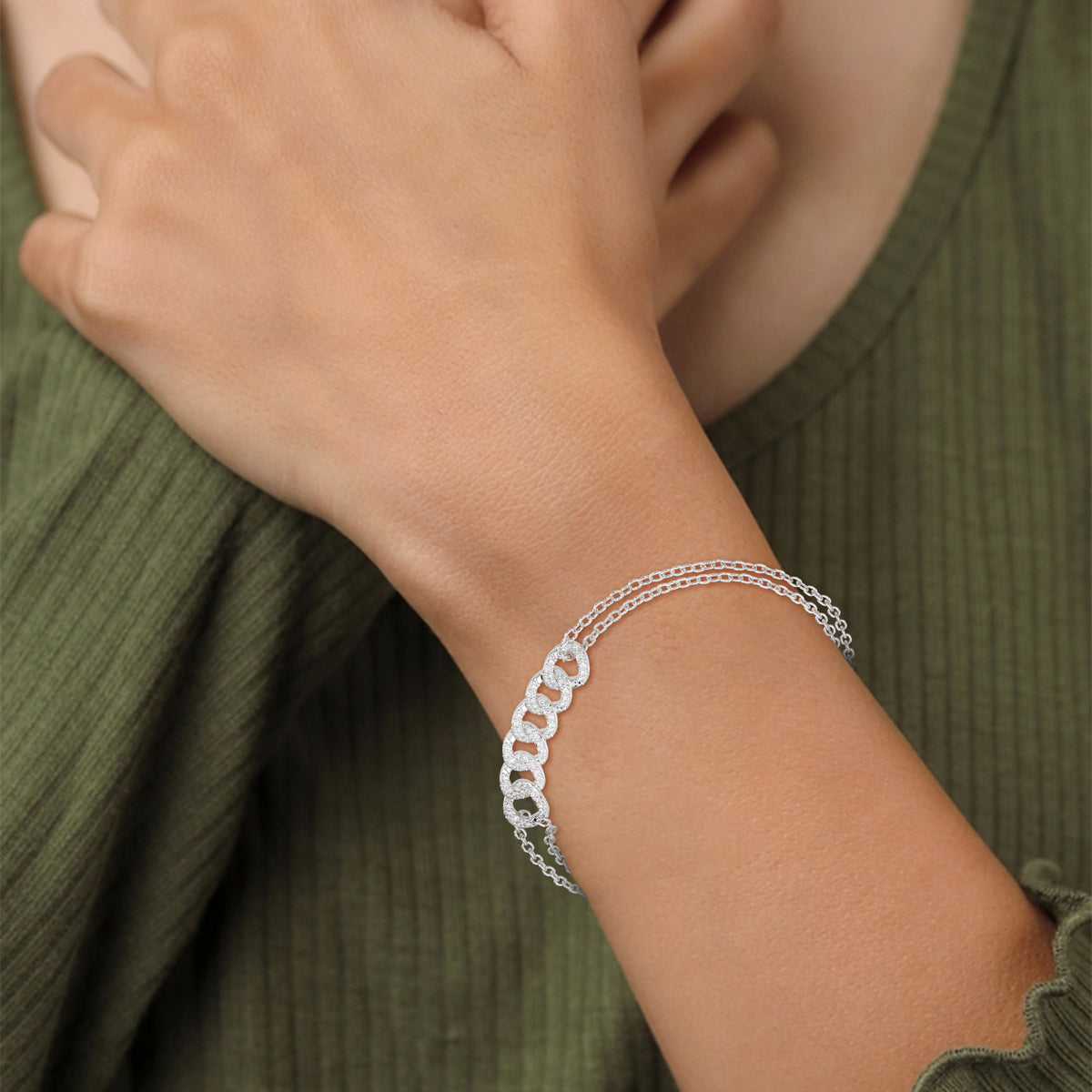 Linked Orbit Diamond Bracelet