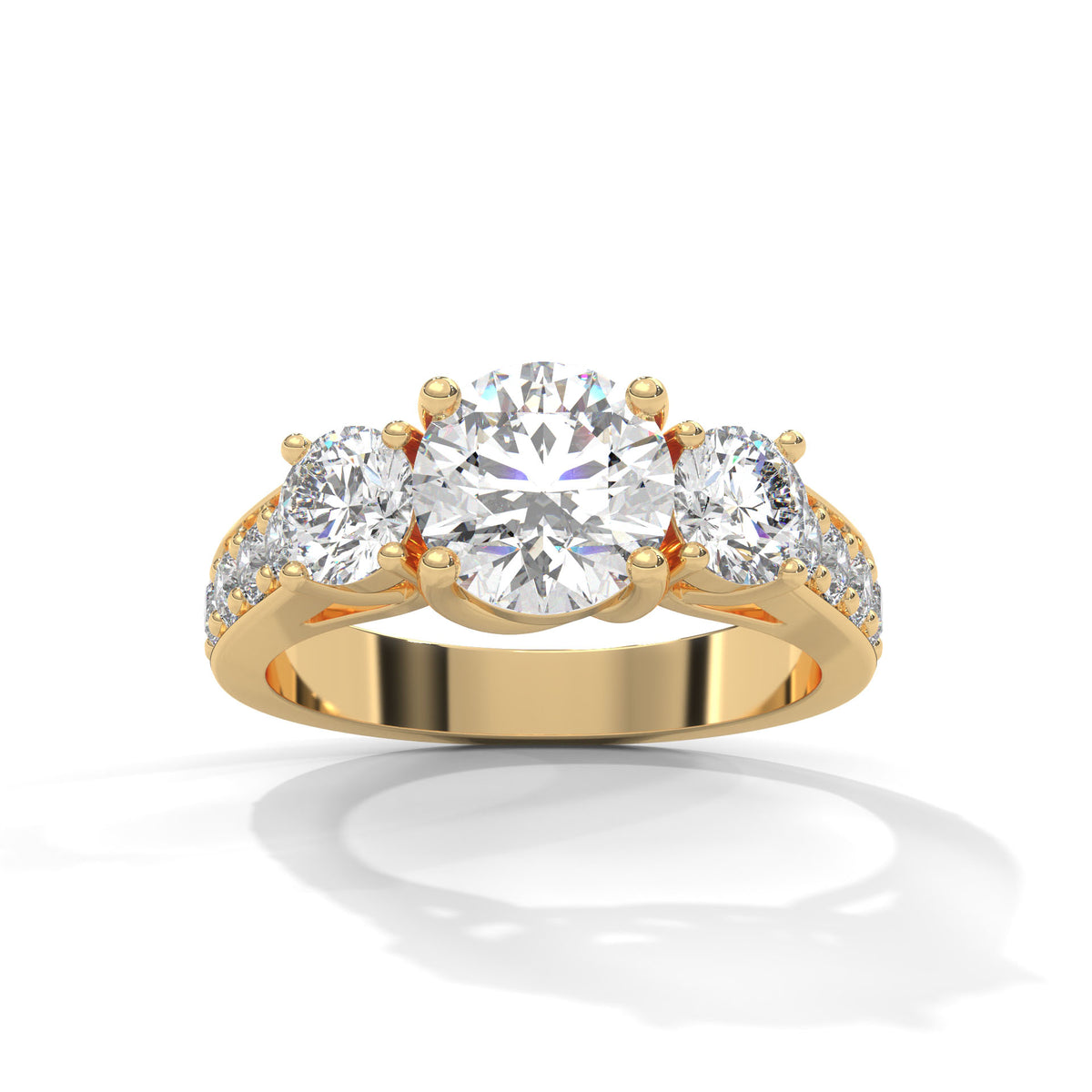 Celestial Trio Solitaire Ring