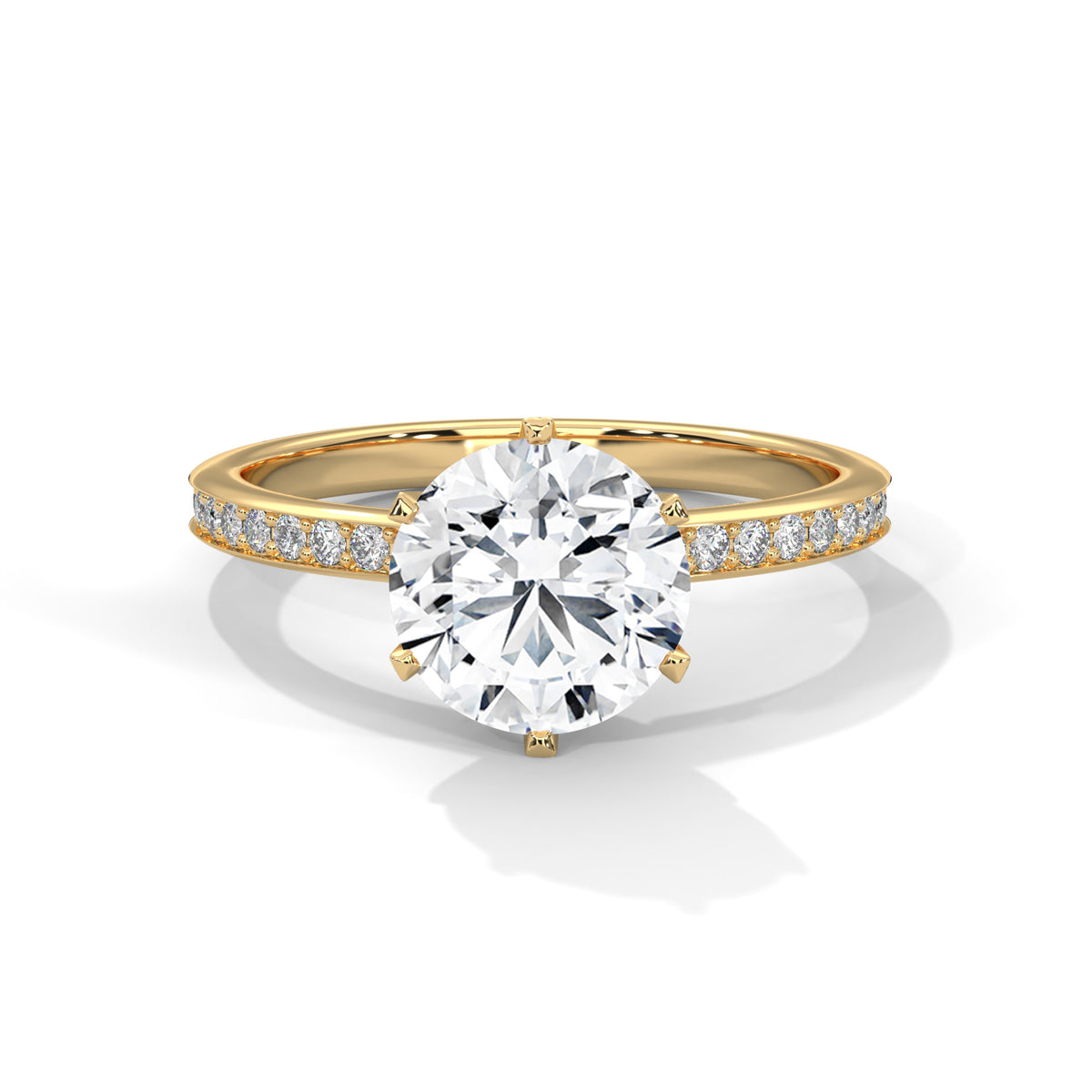 Crown Throne Solitaire Ring