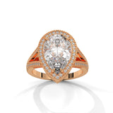 Teardrop Halo Splendour Ring