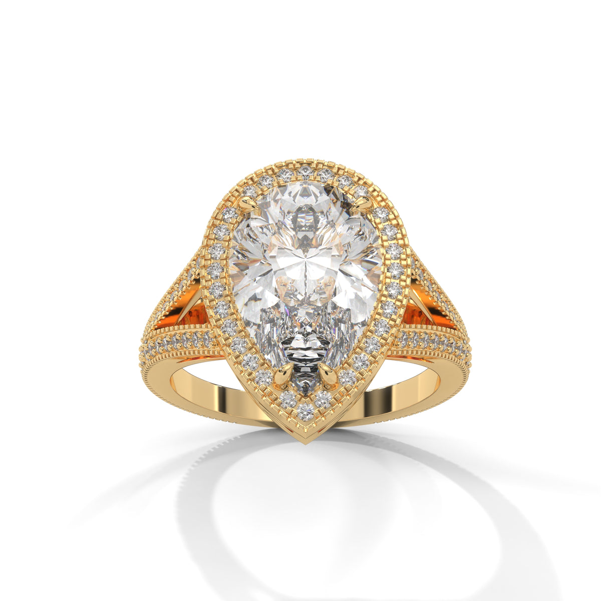 Teardrop Halo Splendour Ring