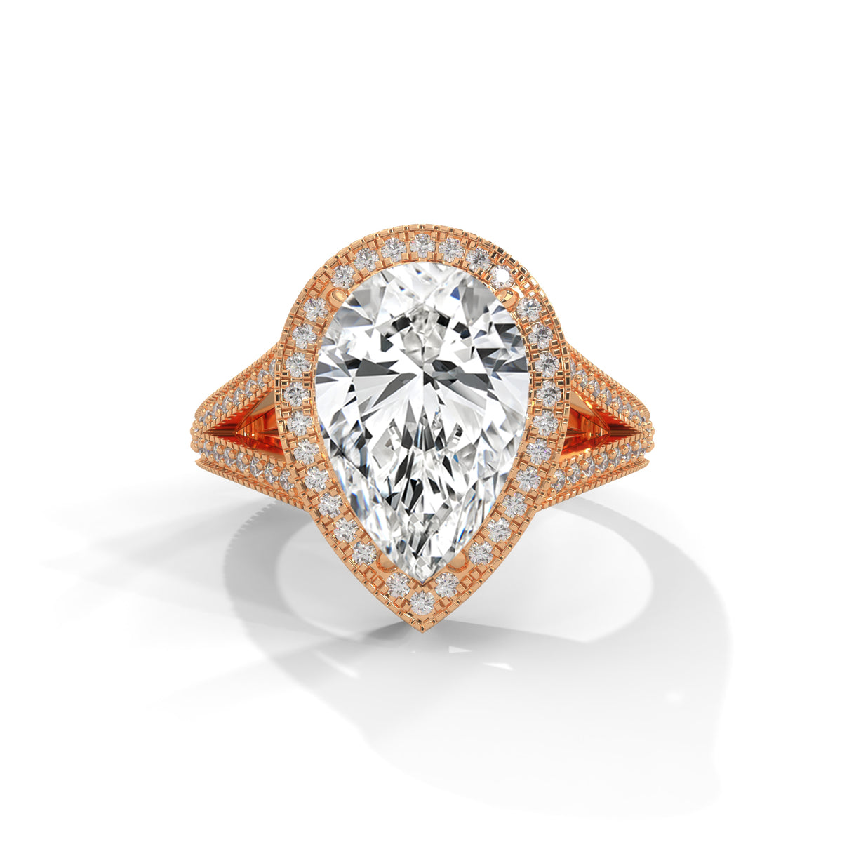 Teardrop Halo Splendour Ring