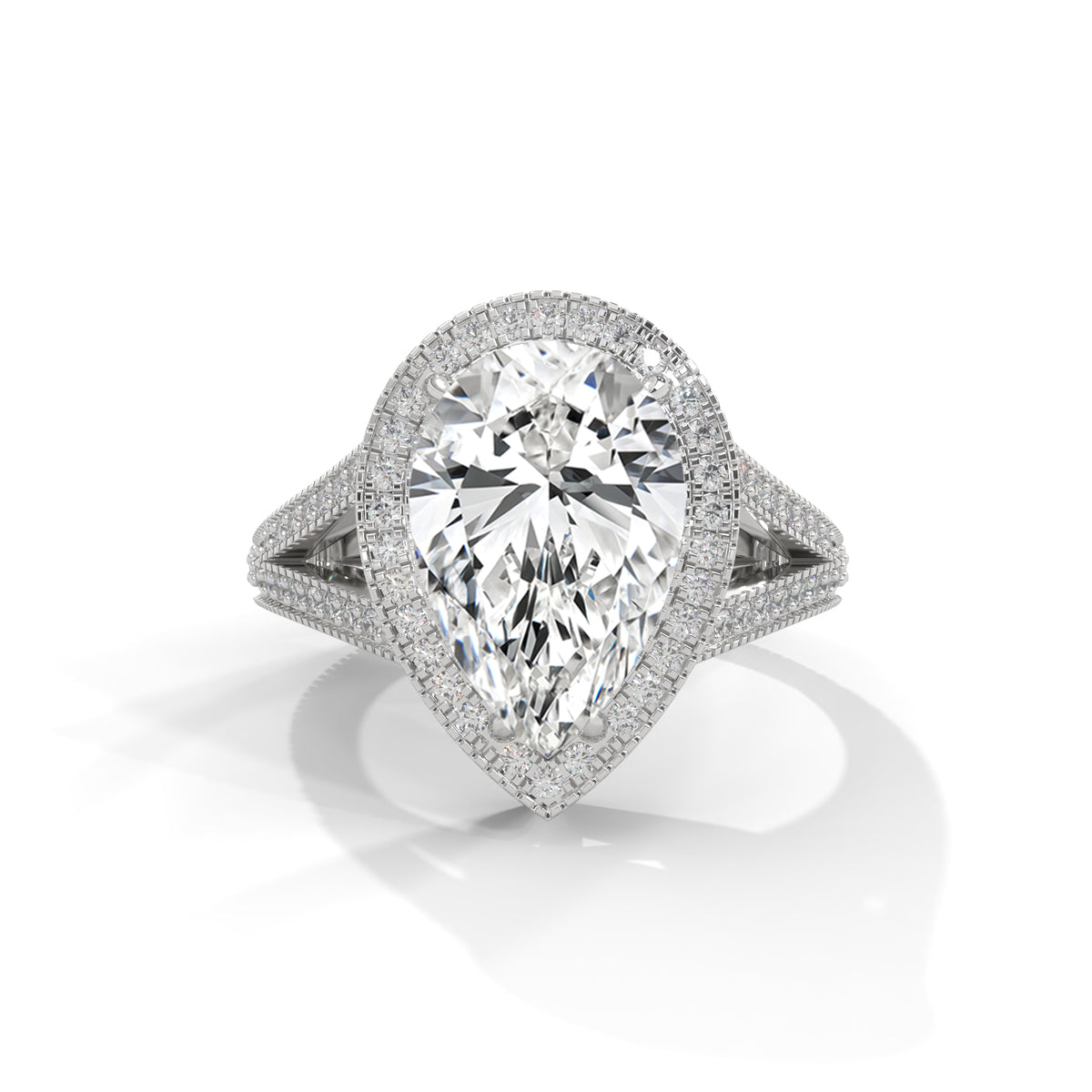 Teardrop Halo Splendour Ring