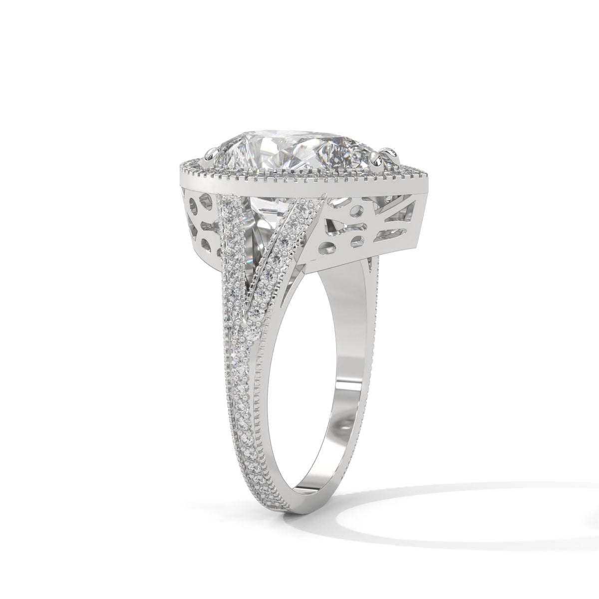Teardrop Halo Splendour Ring
