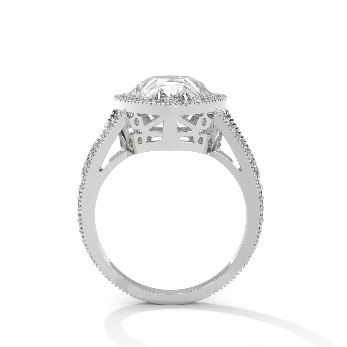 Teardrop Halo Splendour Ring