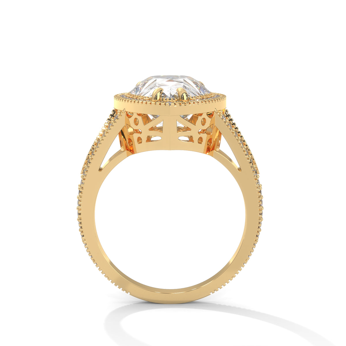 Teardrop Halo Splendour Ring