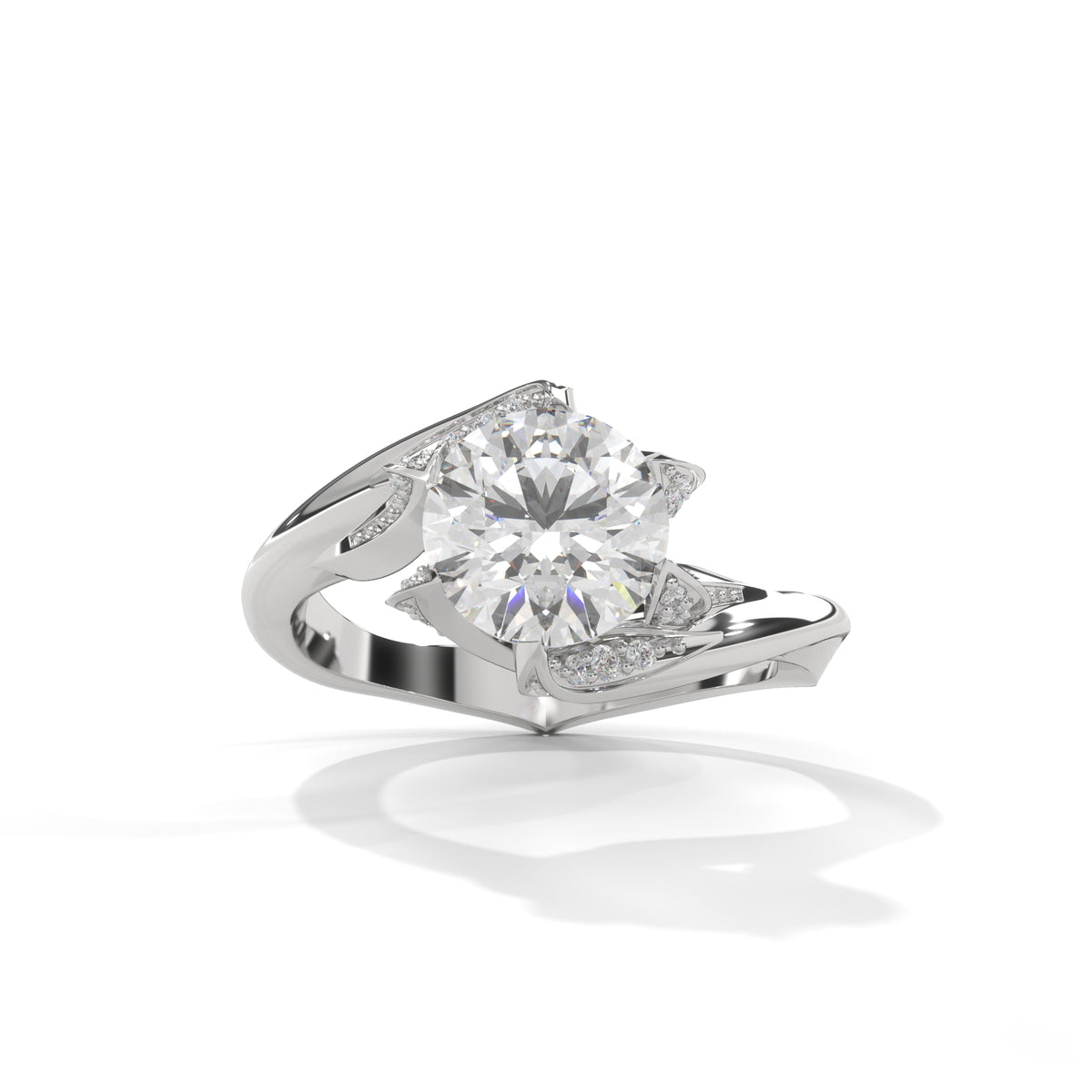 Twisted Bloom Solitaire Ring