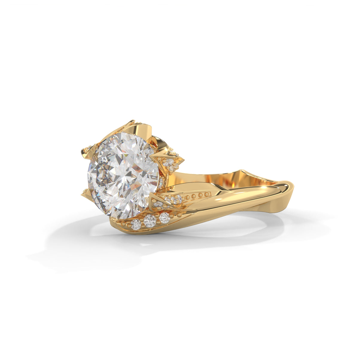 Twisted Bloom Solitaire Ring
