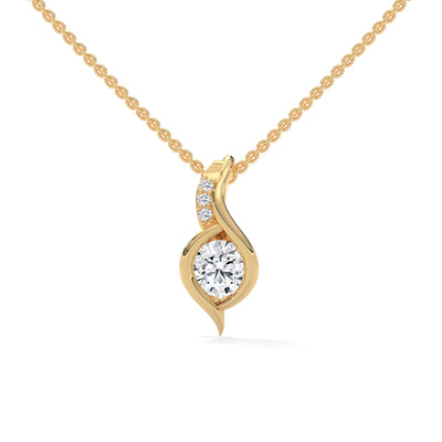 Liquid Flame Solitaire Pendant Set — IGI Certified Diamond Jewellery | My Carat India