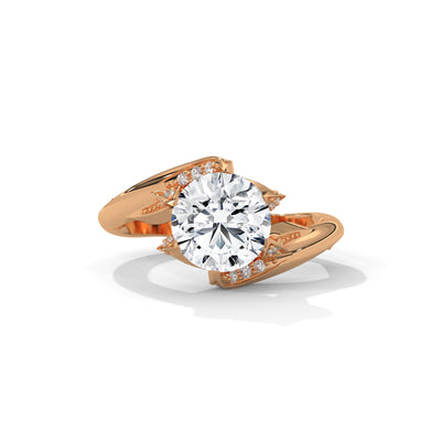 Twisted Bloom Solitaire Ring — IGI Certified Diamond Jewellery | My Carat India