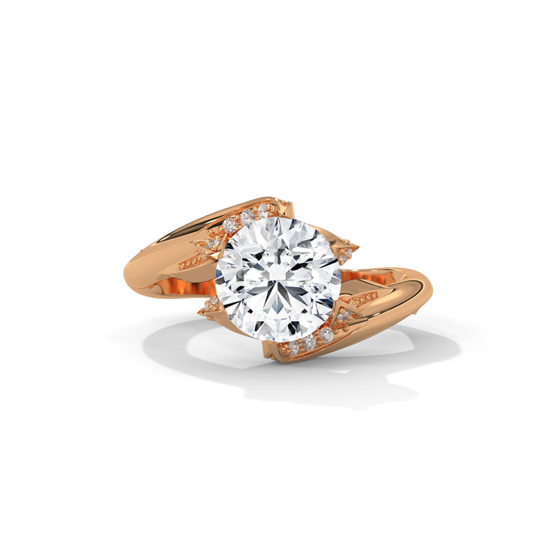 Twisted Bloom Solitaire Ring