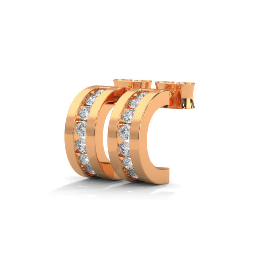 Brilliant Row Huggie Earrings