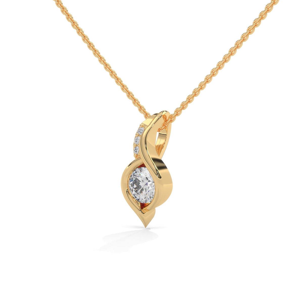 Liquid Flame Solitaire Pendant Set