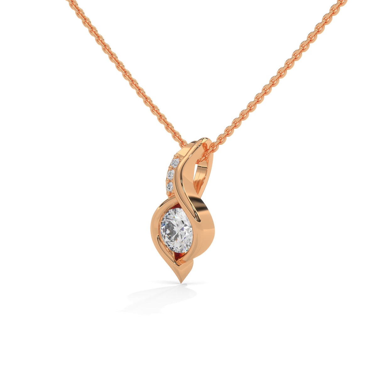 Liquid Flame Solitaire Pendant Set