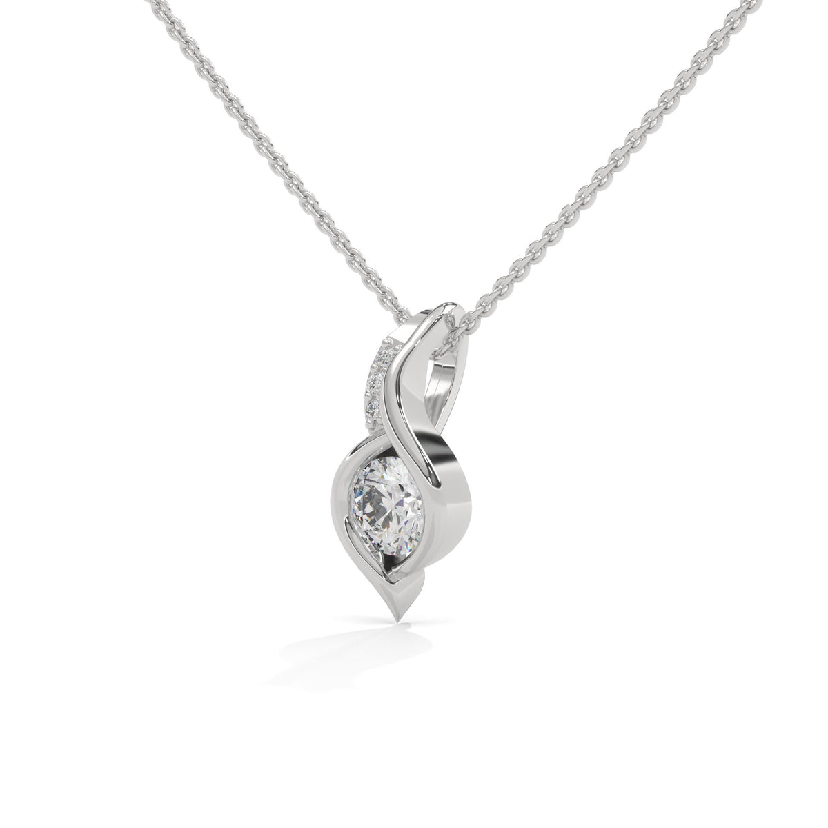 Liquid Flame Solitaire Pendant Set