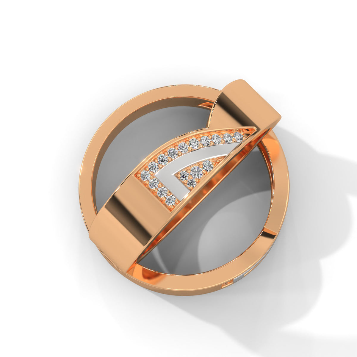 Chevron Crest Diamond Ring